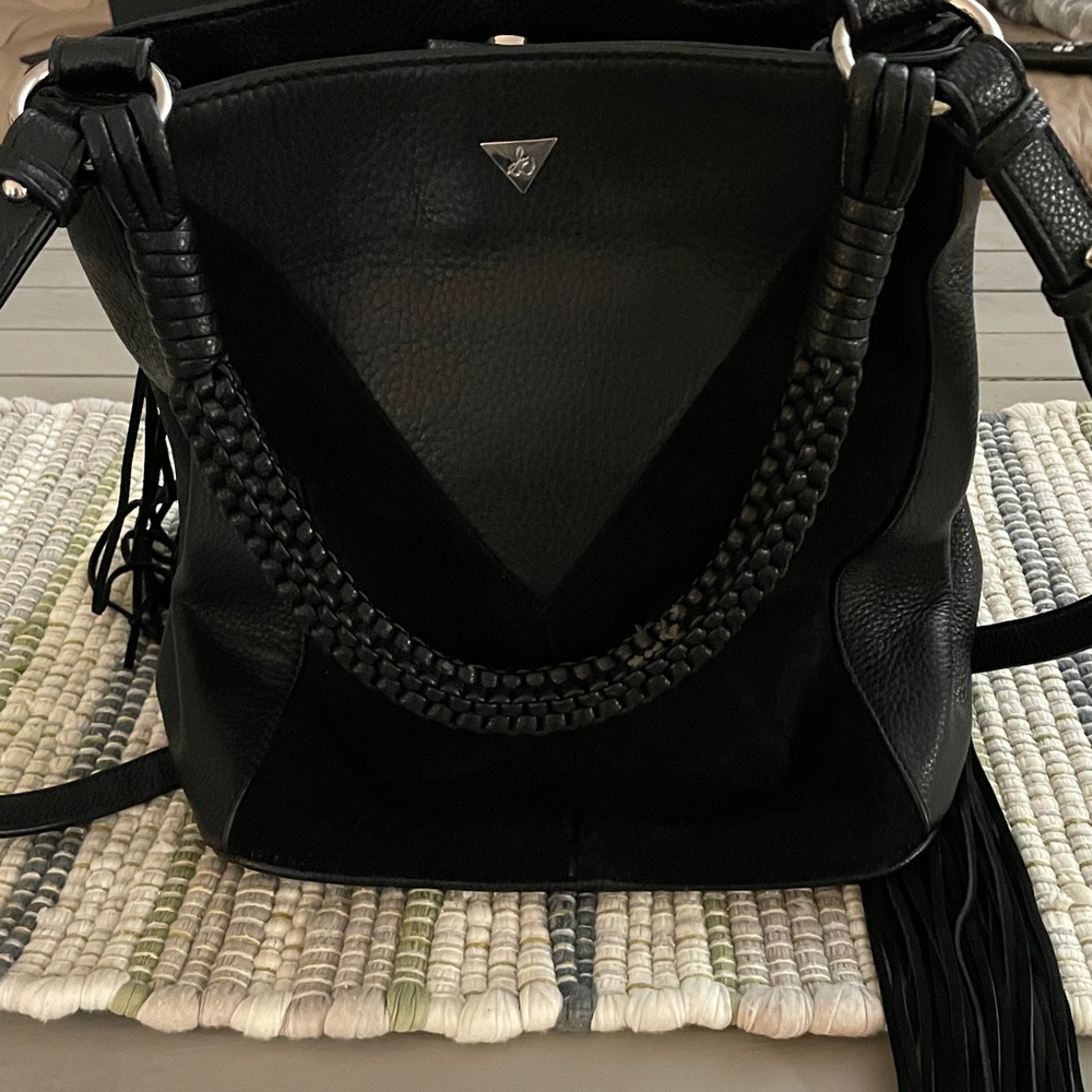 Sam Edelman Black Fringe Shoulder Bag - Picture 2 of 8